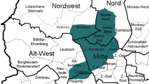 Stadt Leipzig Karte Stadtteile Anfahrtsgebiet 